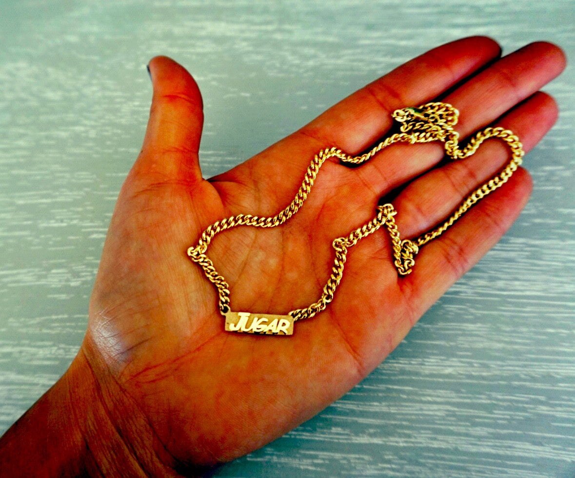 Custom 3D Gold Nameplate Necklace