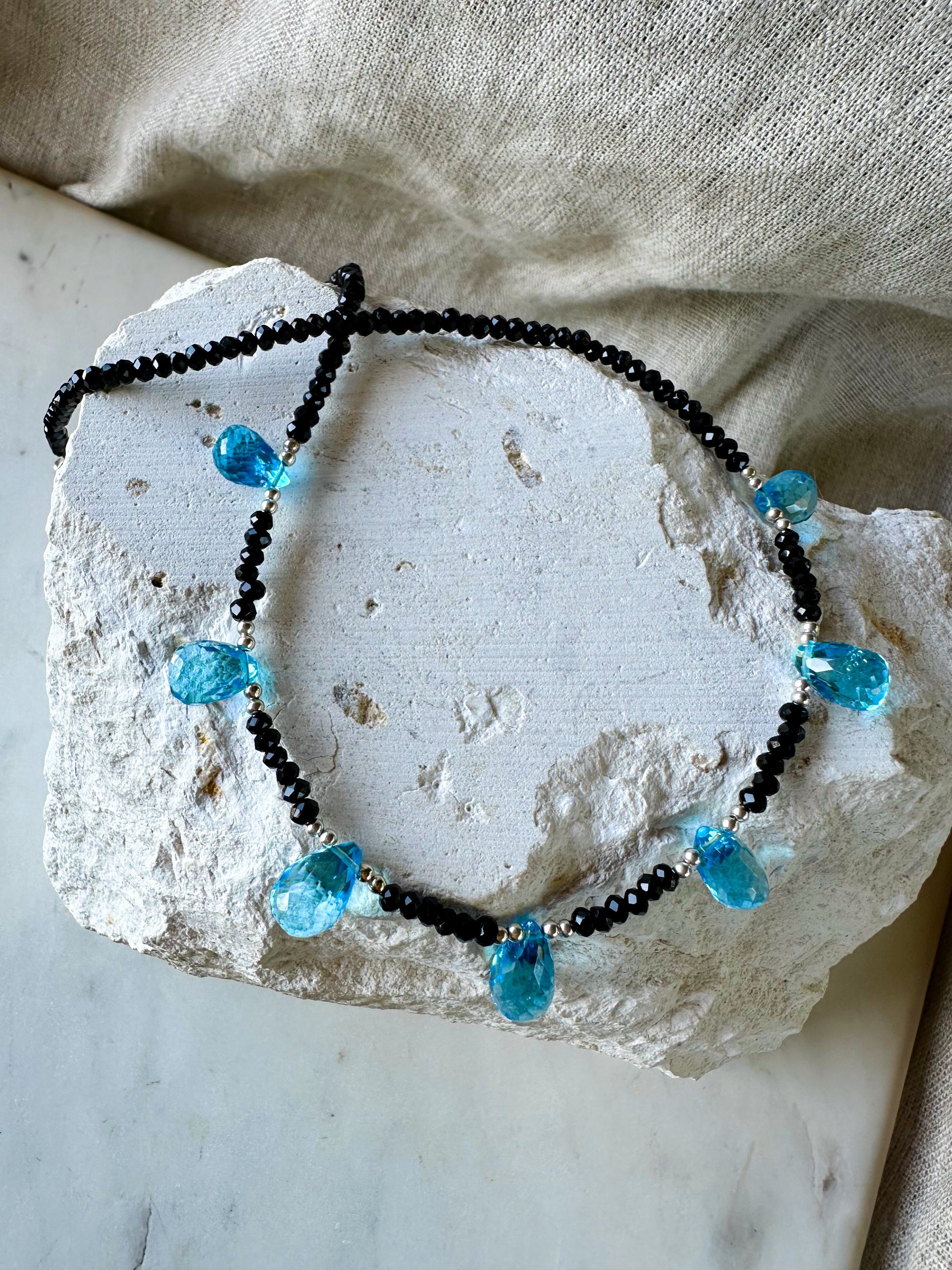 Blue Topaz & Spinel Necklace