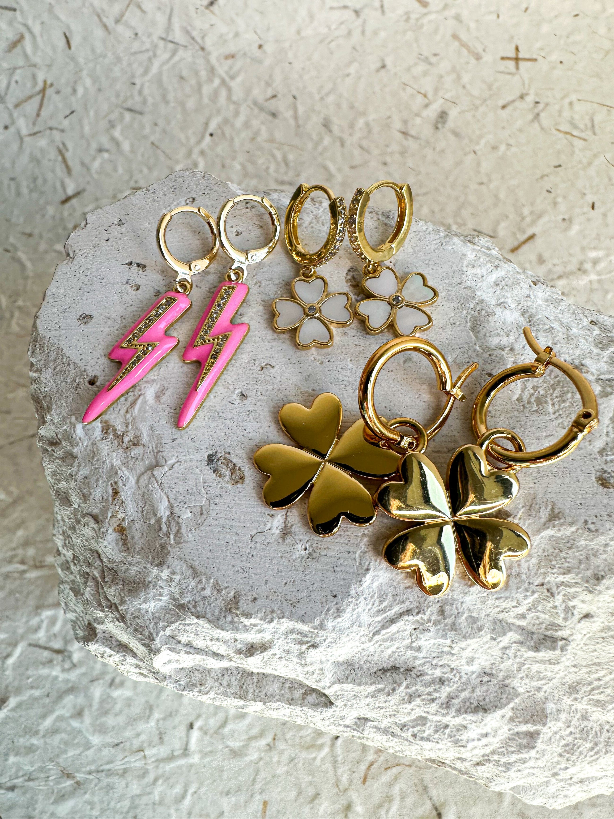 Pink Bolt Earrings