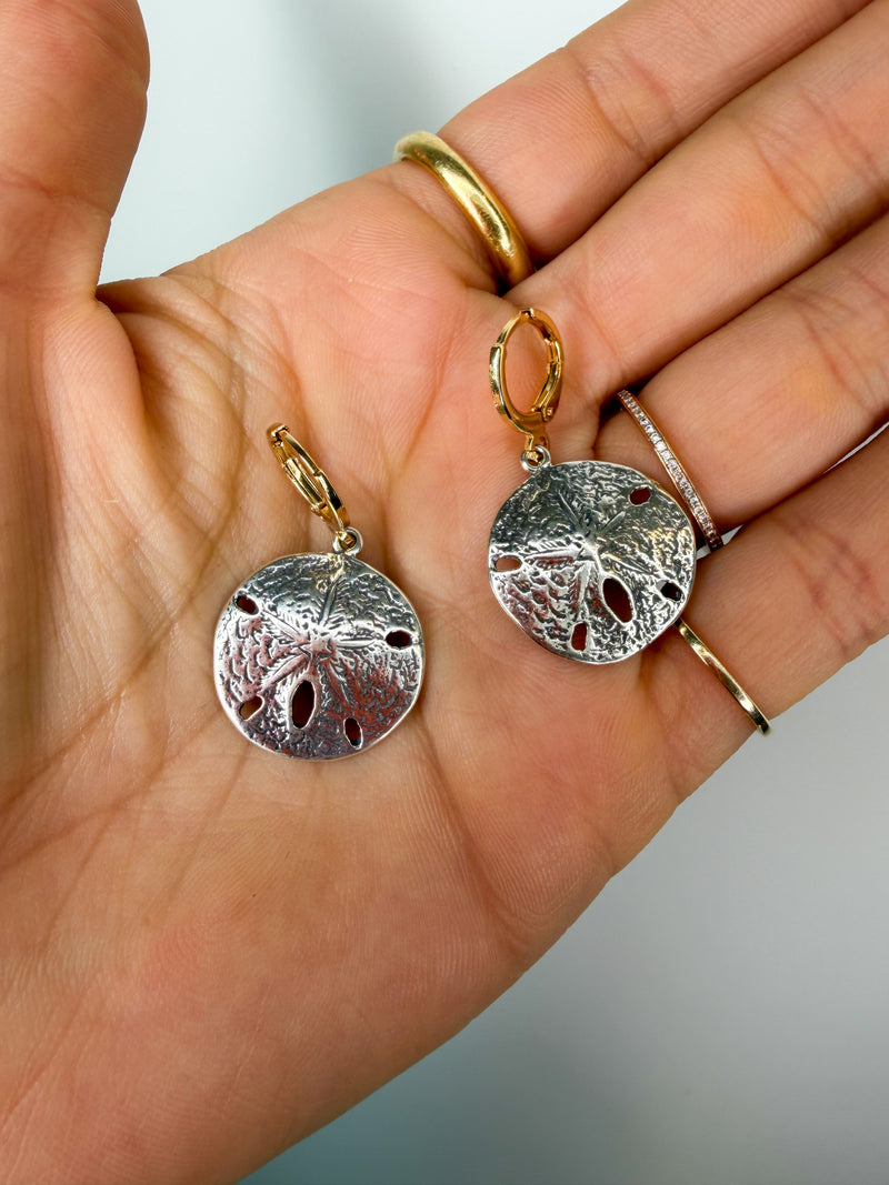 Silver Sand Dollar Earrings