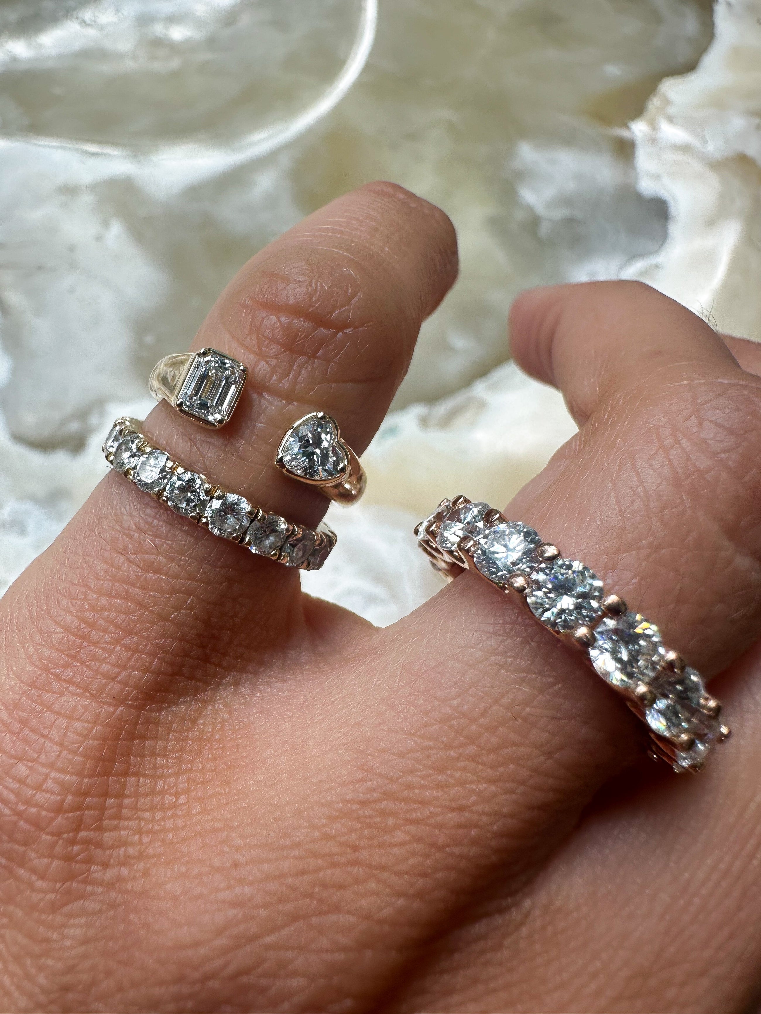 Heart & Emerald Diamond Pinky Ring