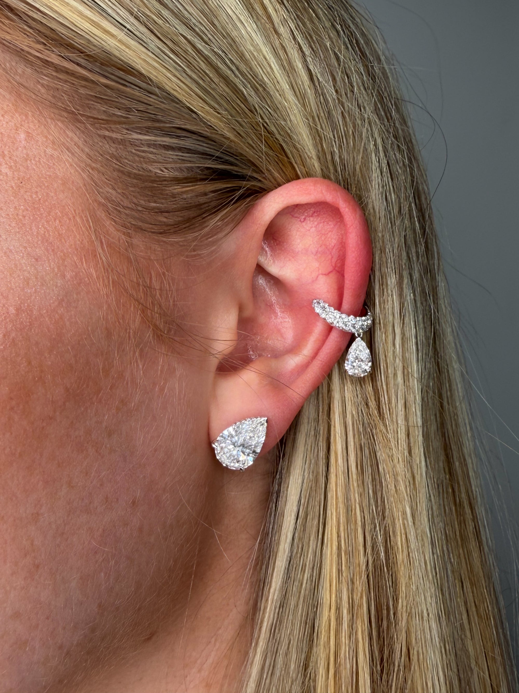 Spiked Pears - 8ctw Diamond Studs