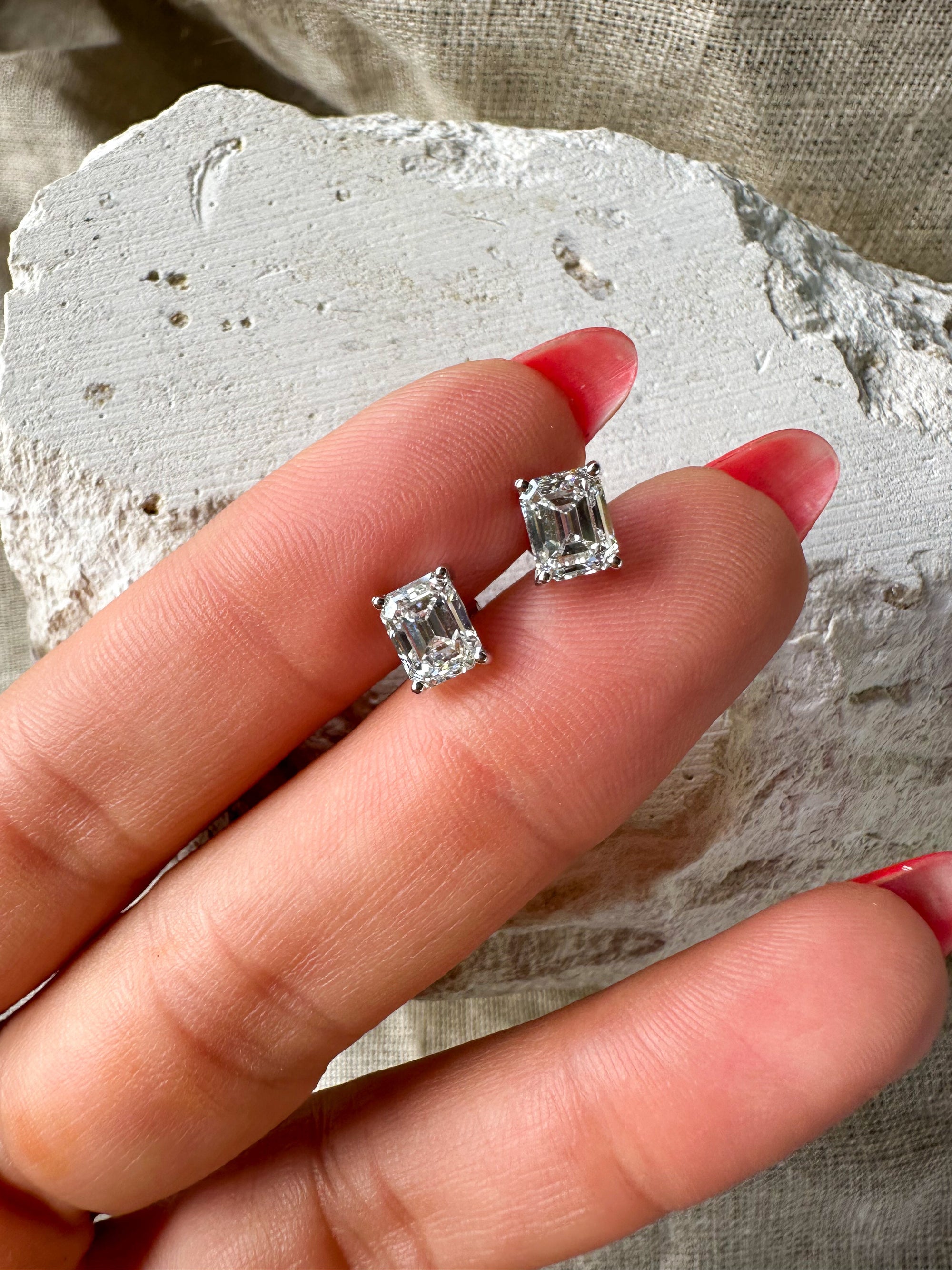 The Essentials Emerald Cut 2ctw Diamond Studs