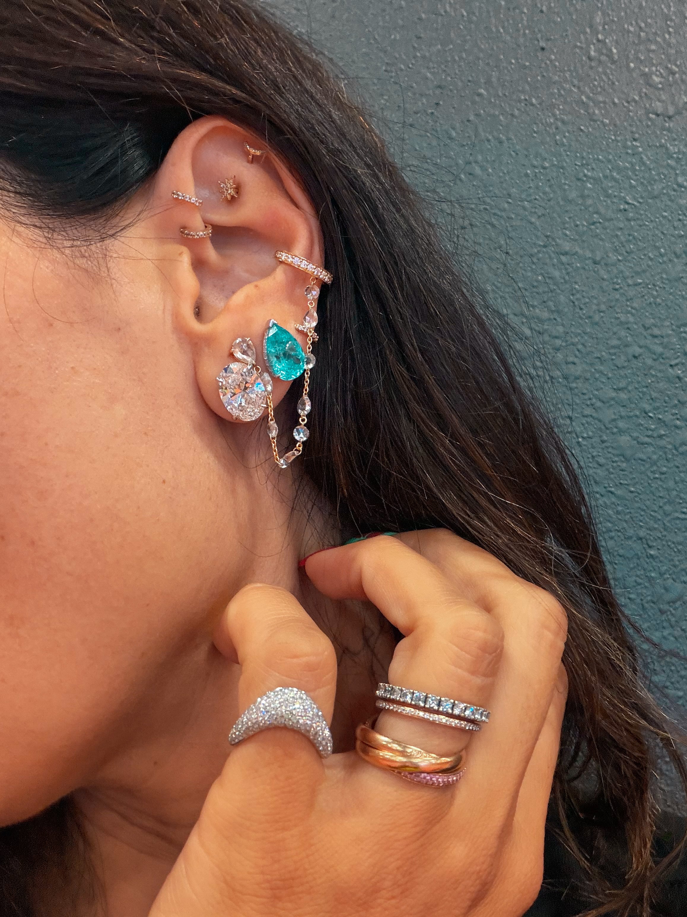 Crushed Ice Pear Studs