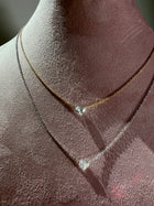Floating Diamond Heart Necklace