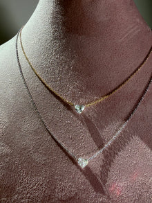Floating Diamond Heart Necklace