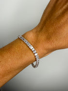 Half Emerald - Half Oval Tennis Bracelet