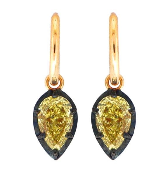 The Seraphine Yellow Pear Diamond Earrings