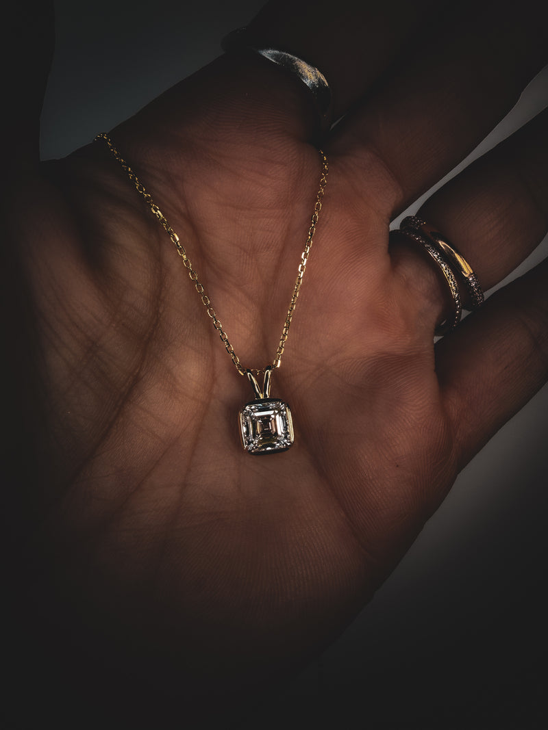Georgian Asscher Pendant Necklace