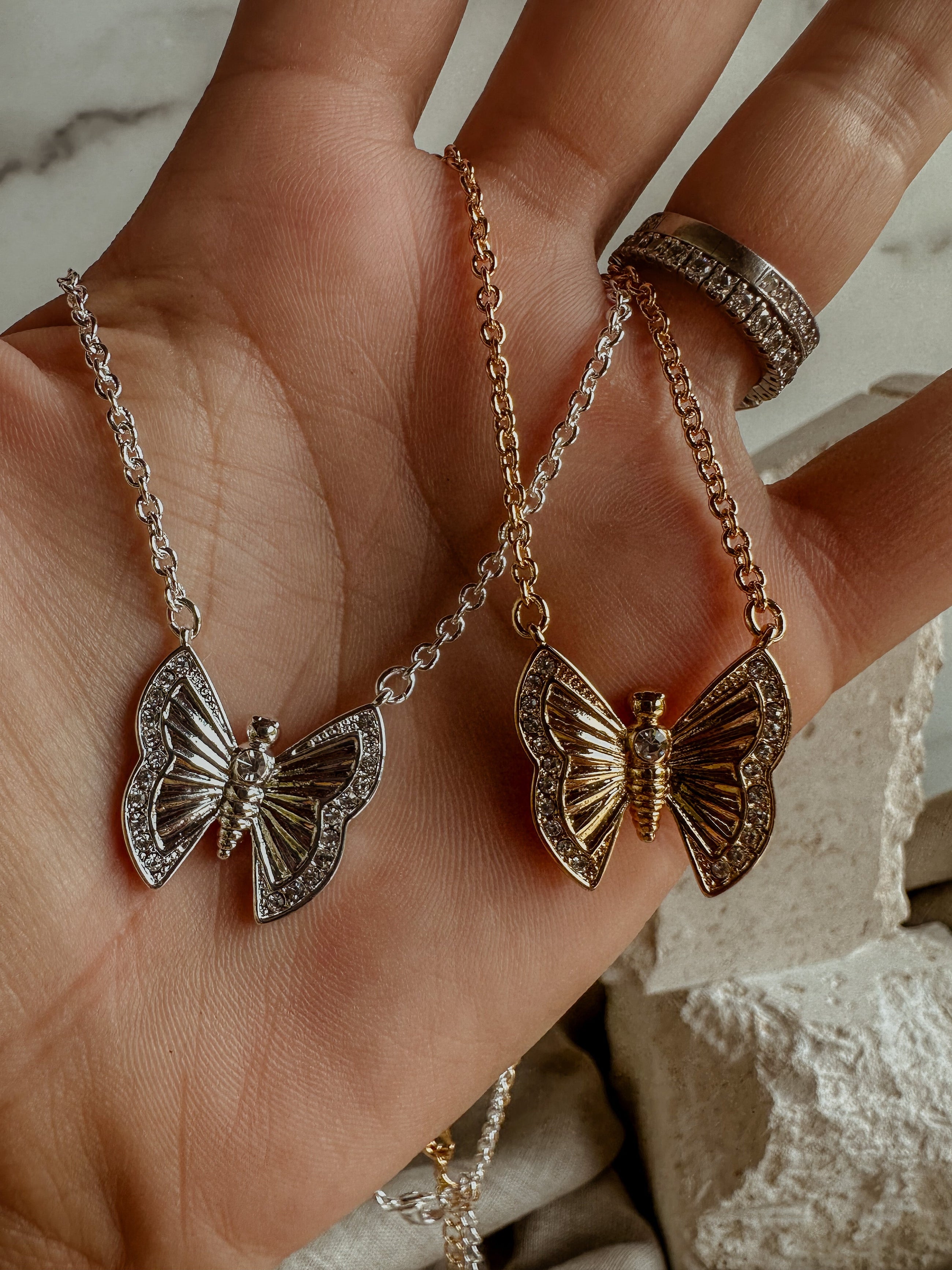 Butterfly Necklace & Earrings Set