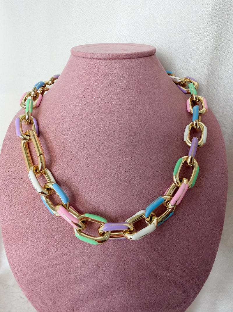 Candy Link Enamel Necklace