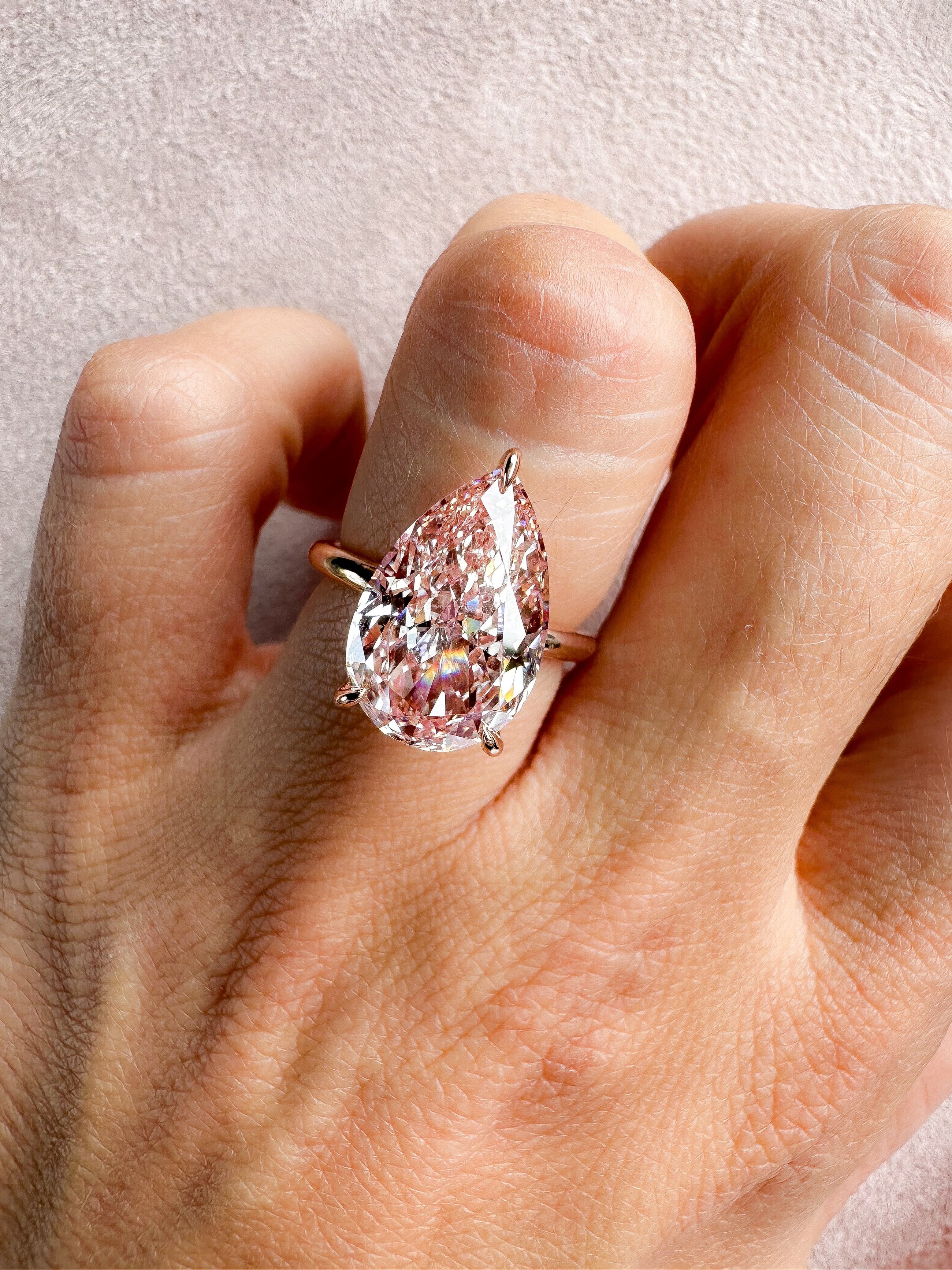The Pink Pear Diamond Ring