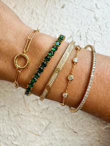 Green Tennis Bracelet