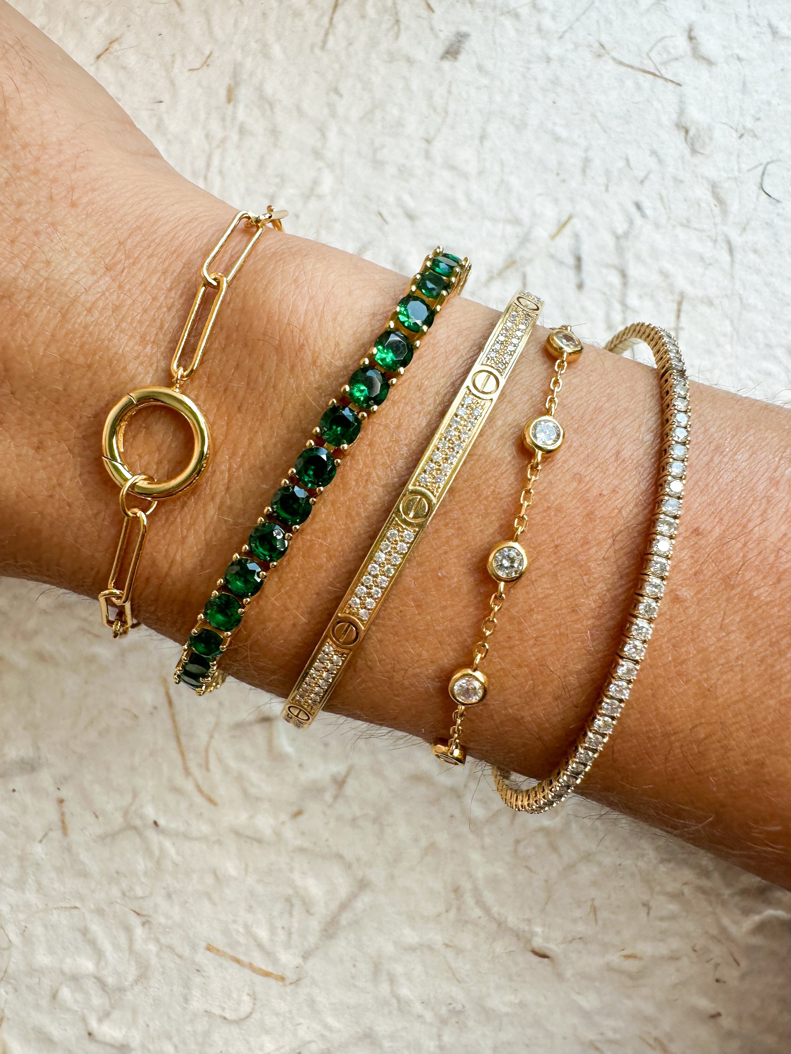 Green Tennis Bracelet