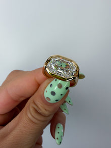 Heirloom Antique Emerald Bezel Ring
