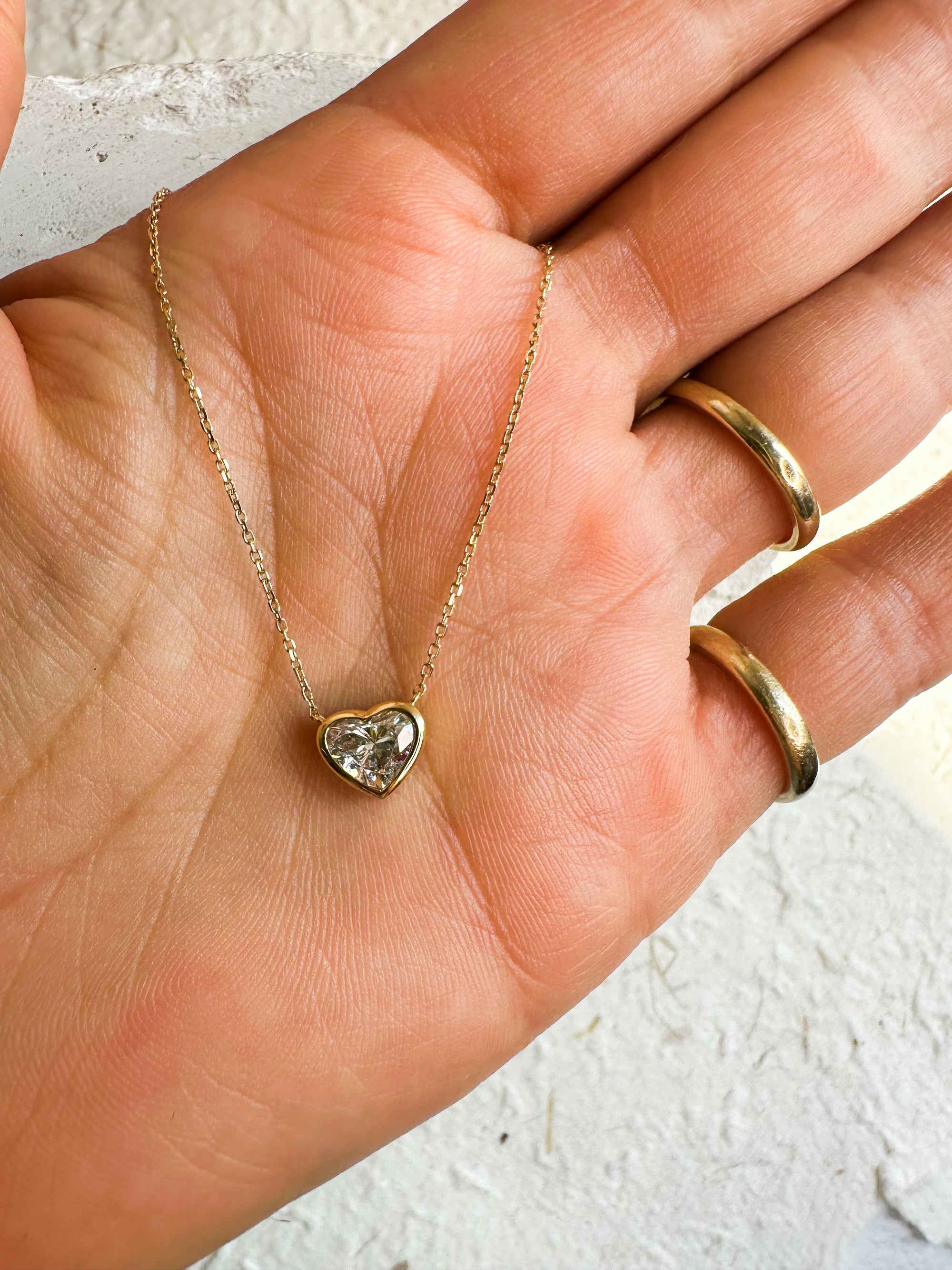 The Rebel Bezel Heart Necklace