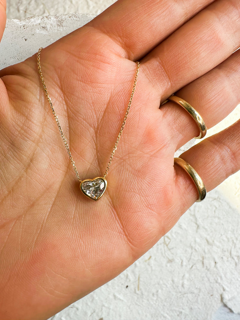 The Rebel Bezel Heart Necklace