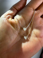 Floating Diamond Heart Necklace