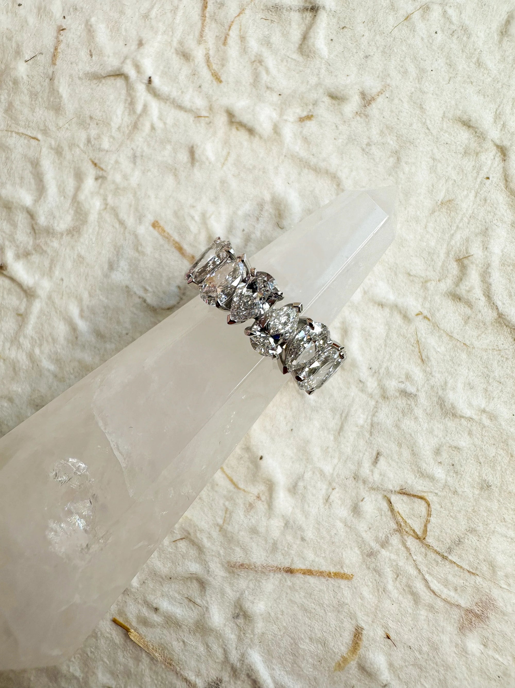 The Alternating Pear Diamond Eternity Band