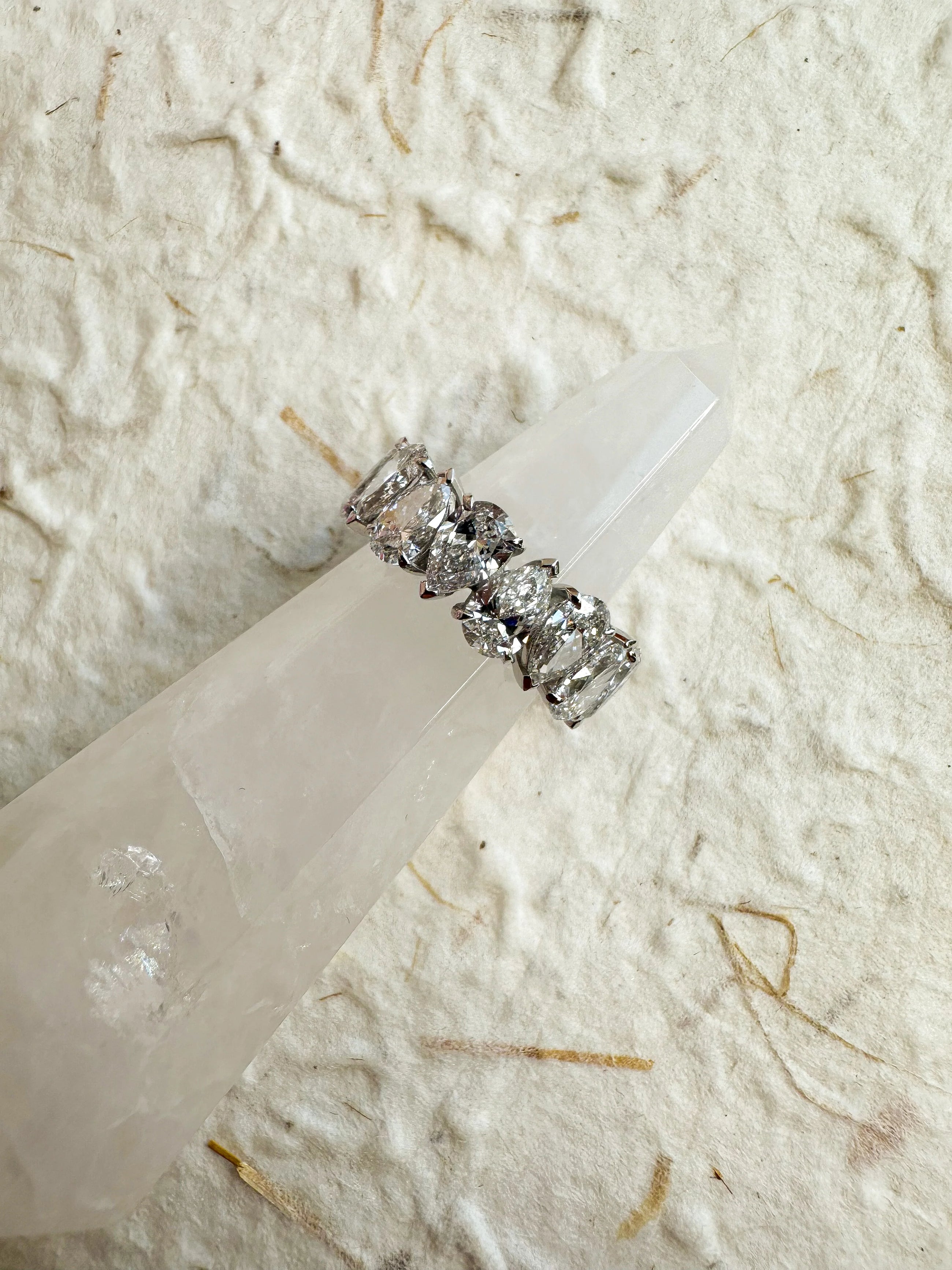 The Alternating Pear Diamond Eternity Band