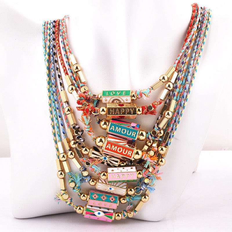 Enamel Barrel Necklace