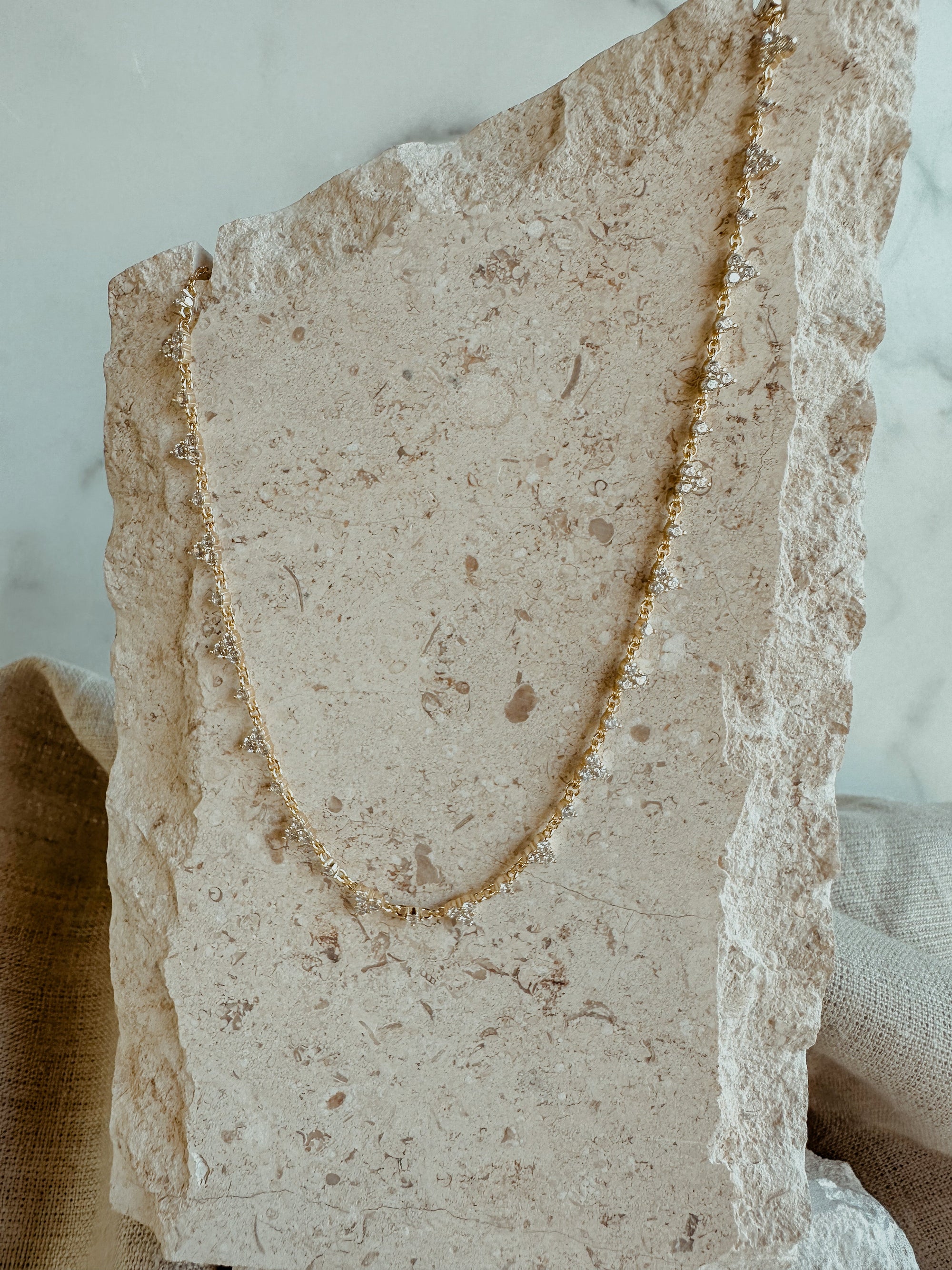 Cluster Tennis Necklace