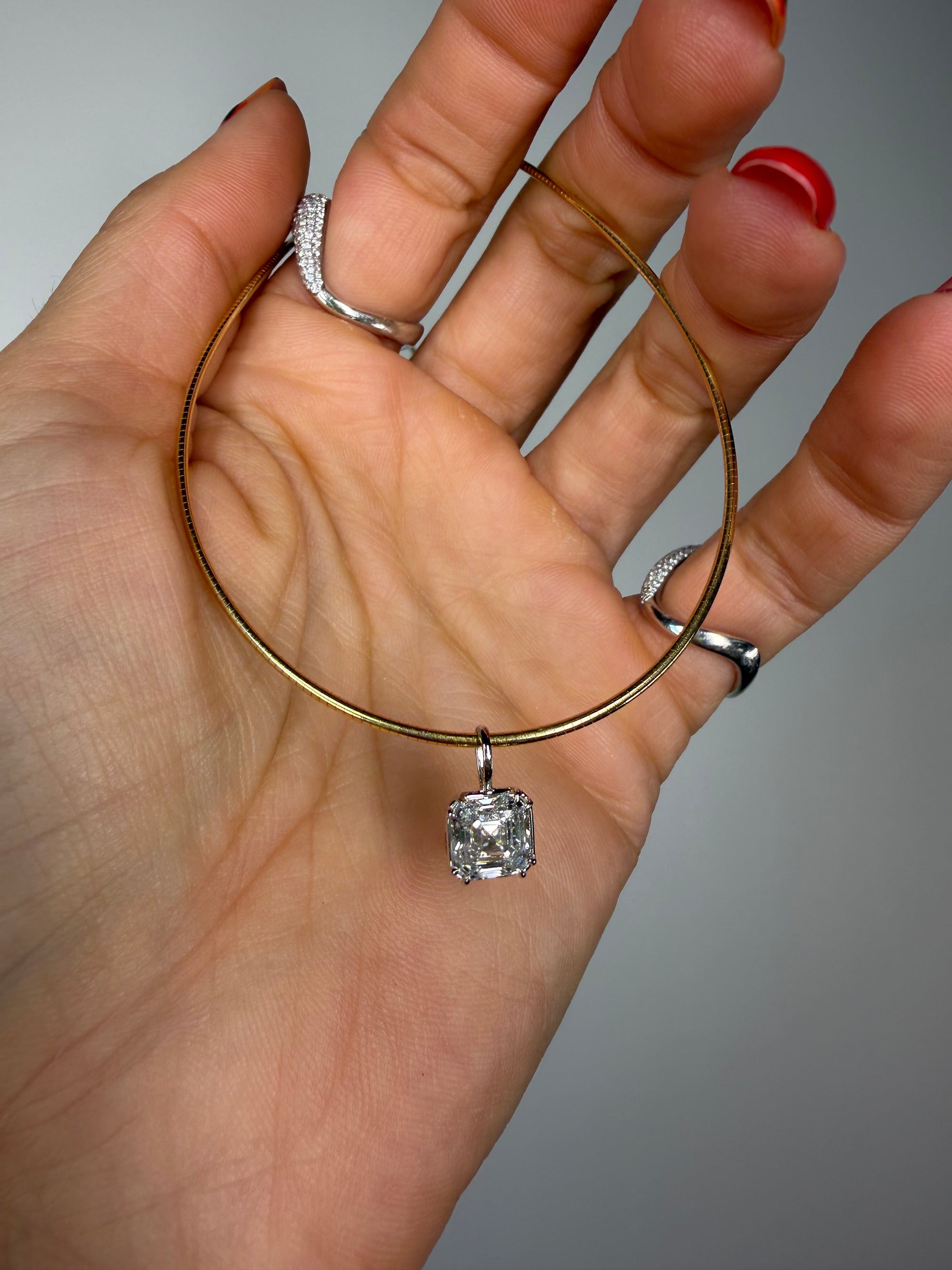 Georgian Asscher Pendant Necklace