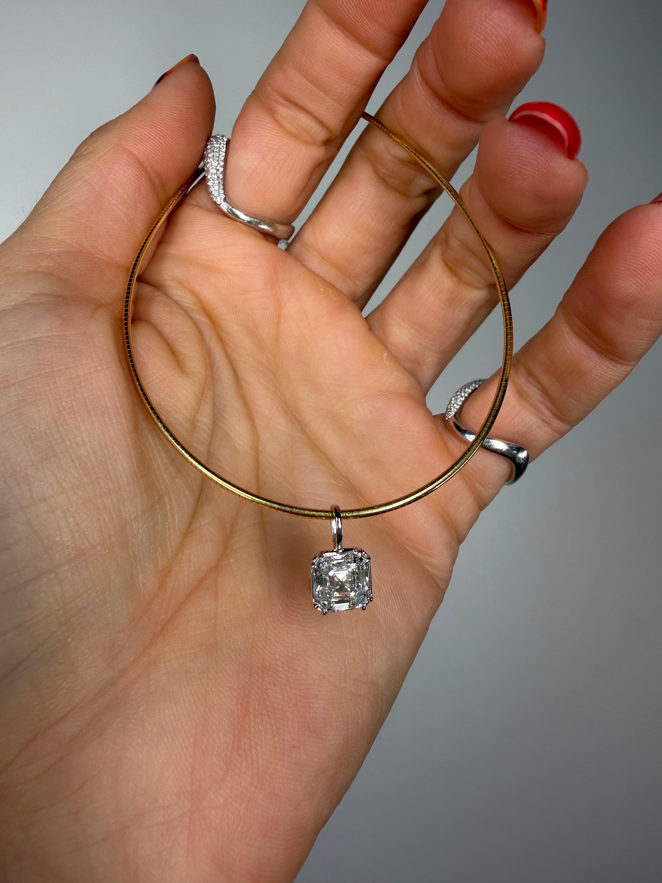 Georgian Asscher Pendant Necklace