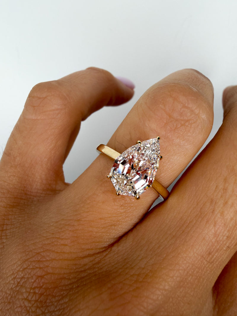 The Pear Shield Diamond Ring