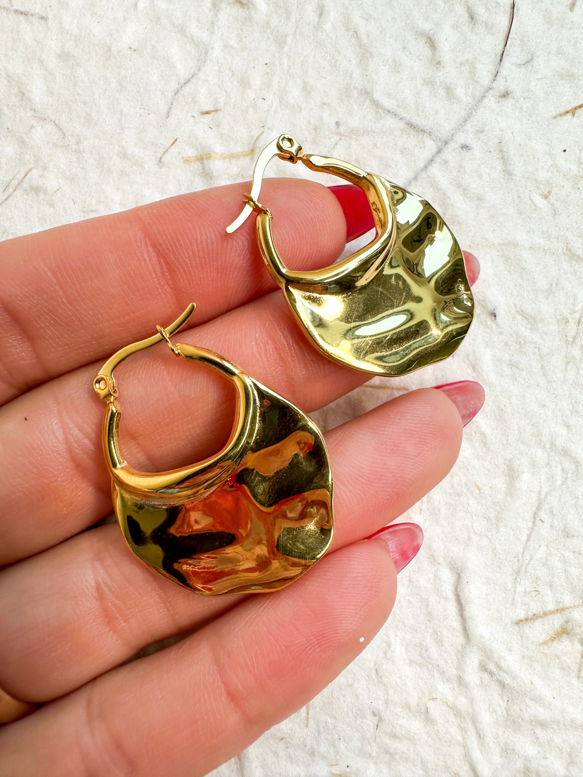 Golden Wave Hoops