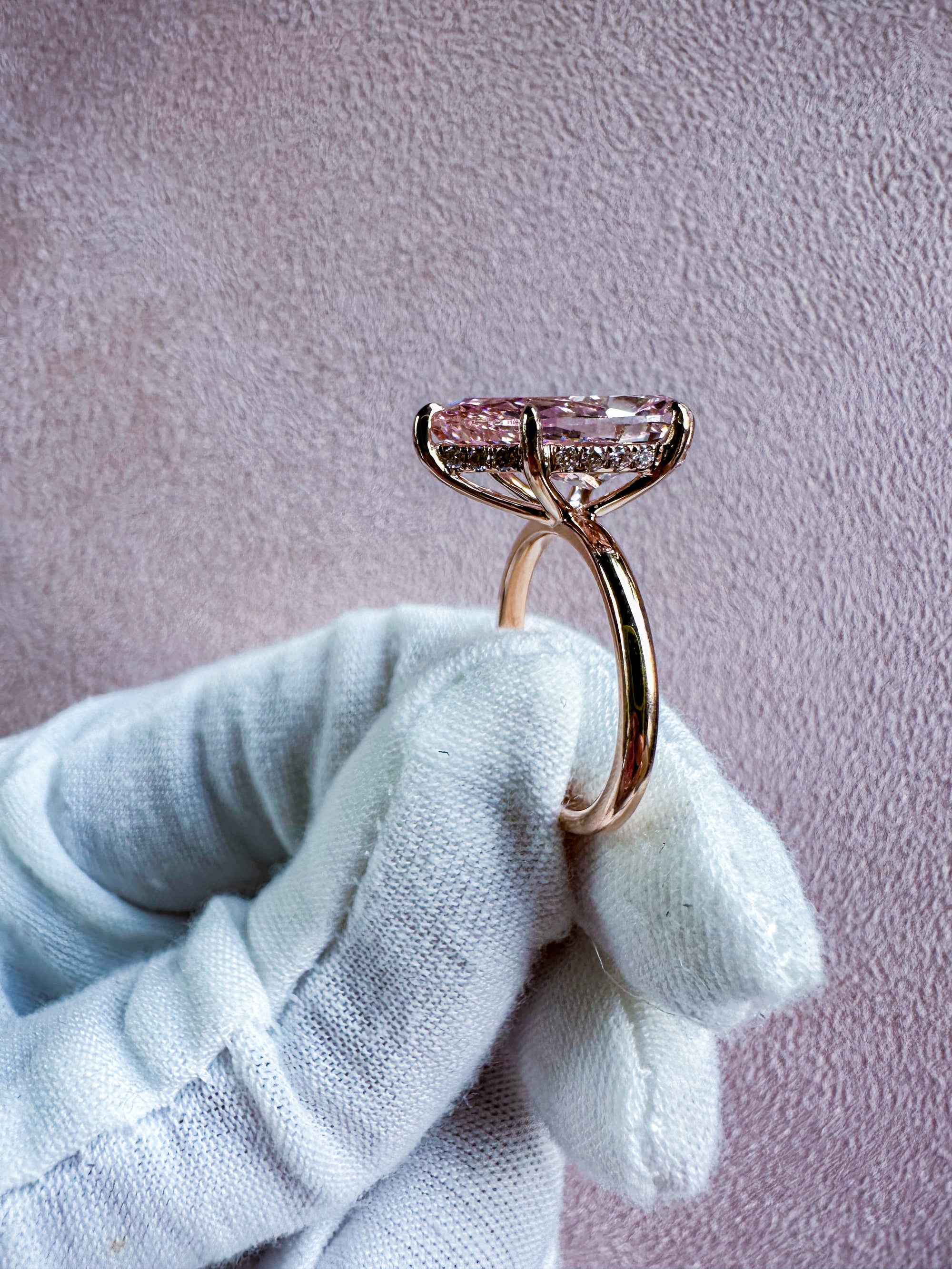 The Pink Pear Diamond Ring