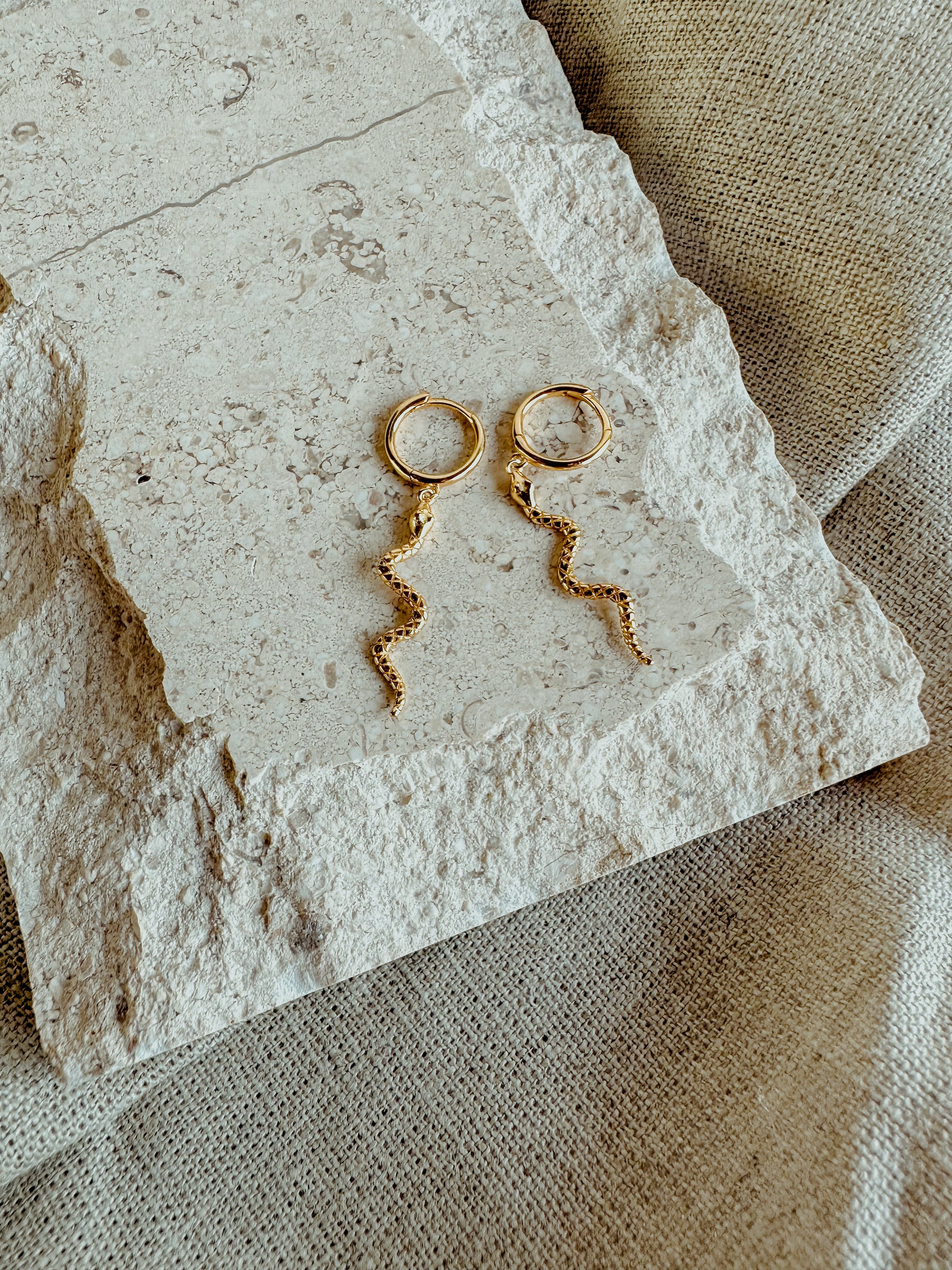 Gold Snake Earrings