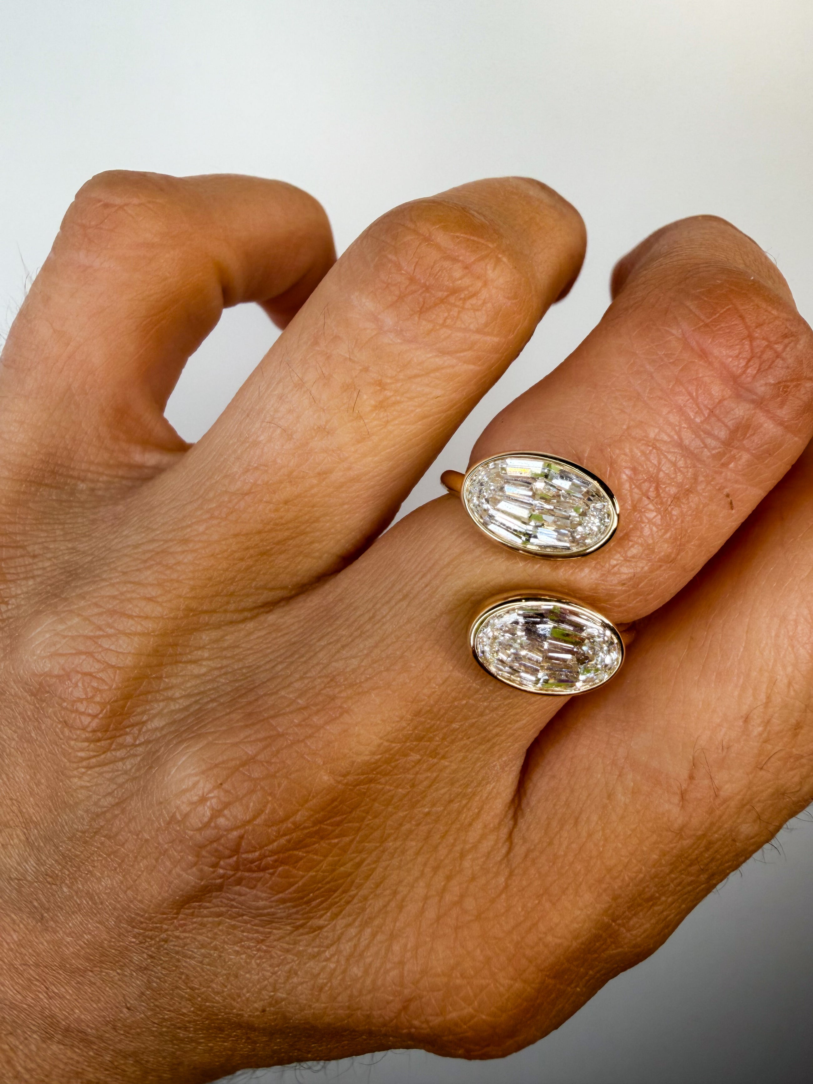 The Duo Step Cut Oval Ring