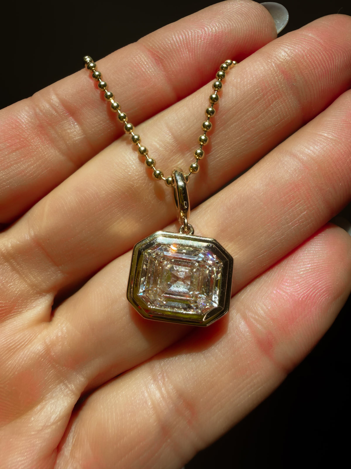 Big Bezel Emerald Pendant
