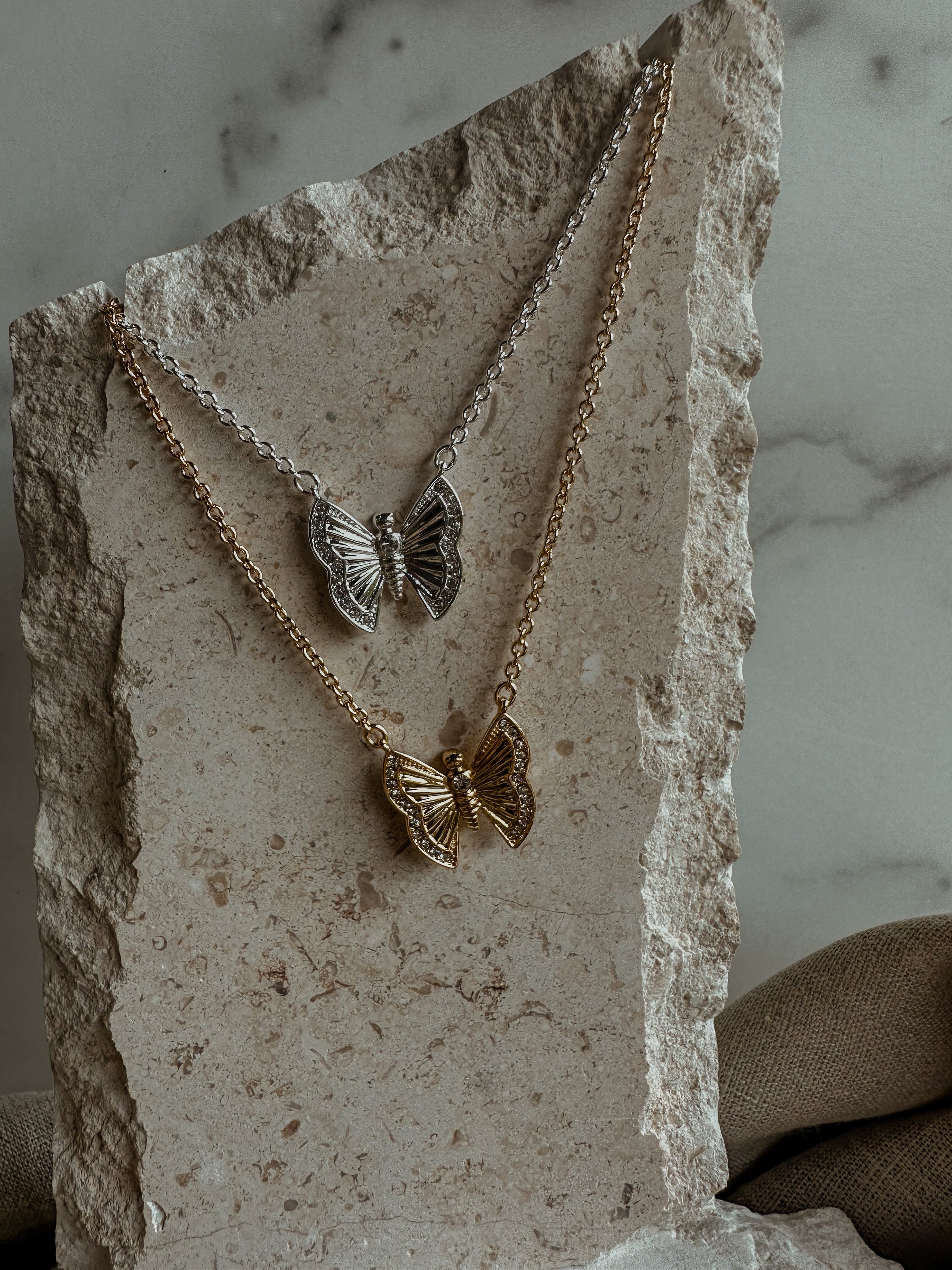 Butterfly Necklace & Earrings Set