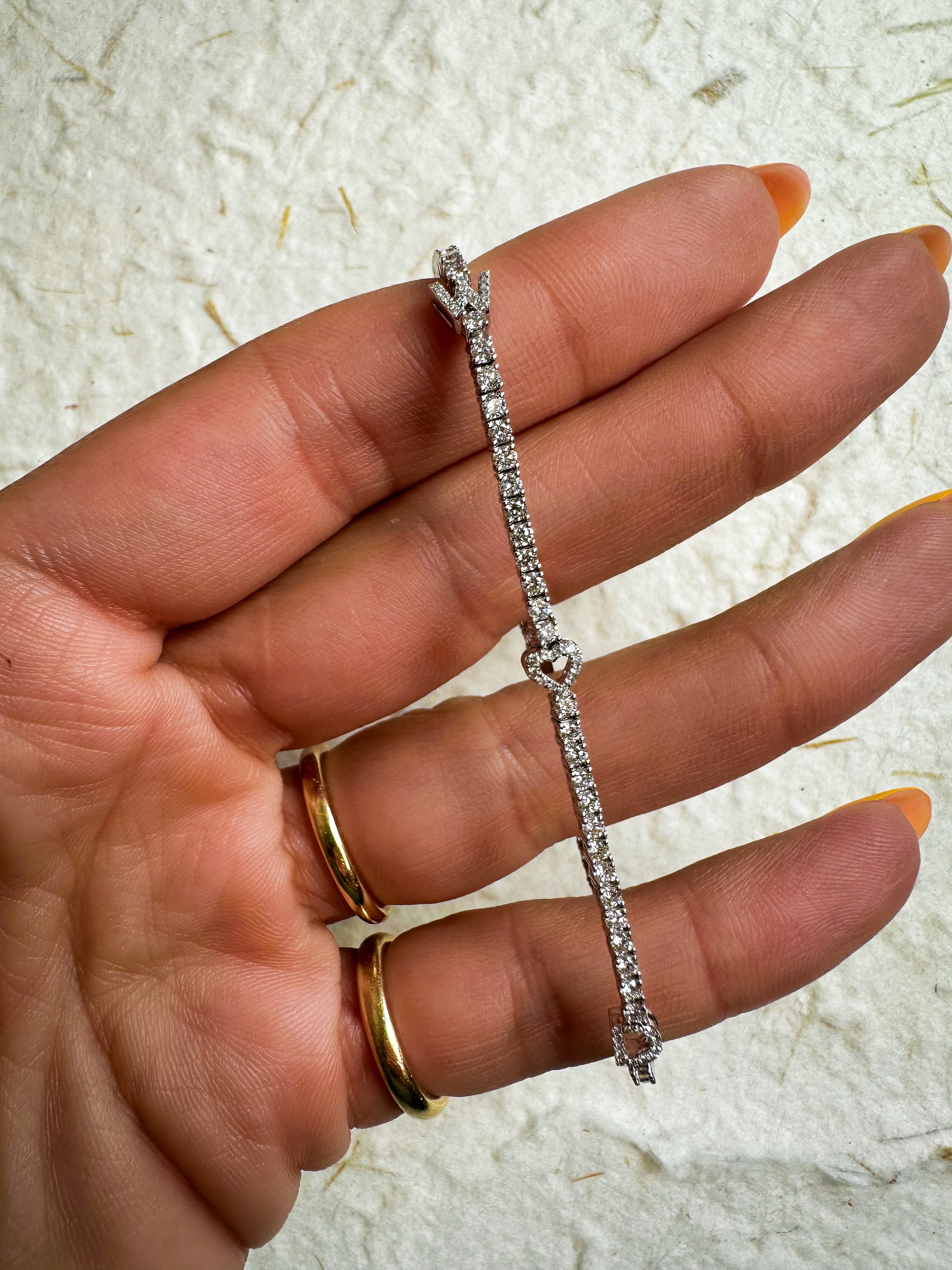 Custom Initial Diamond Tennis Bracelet