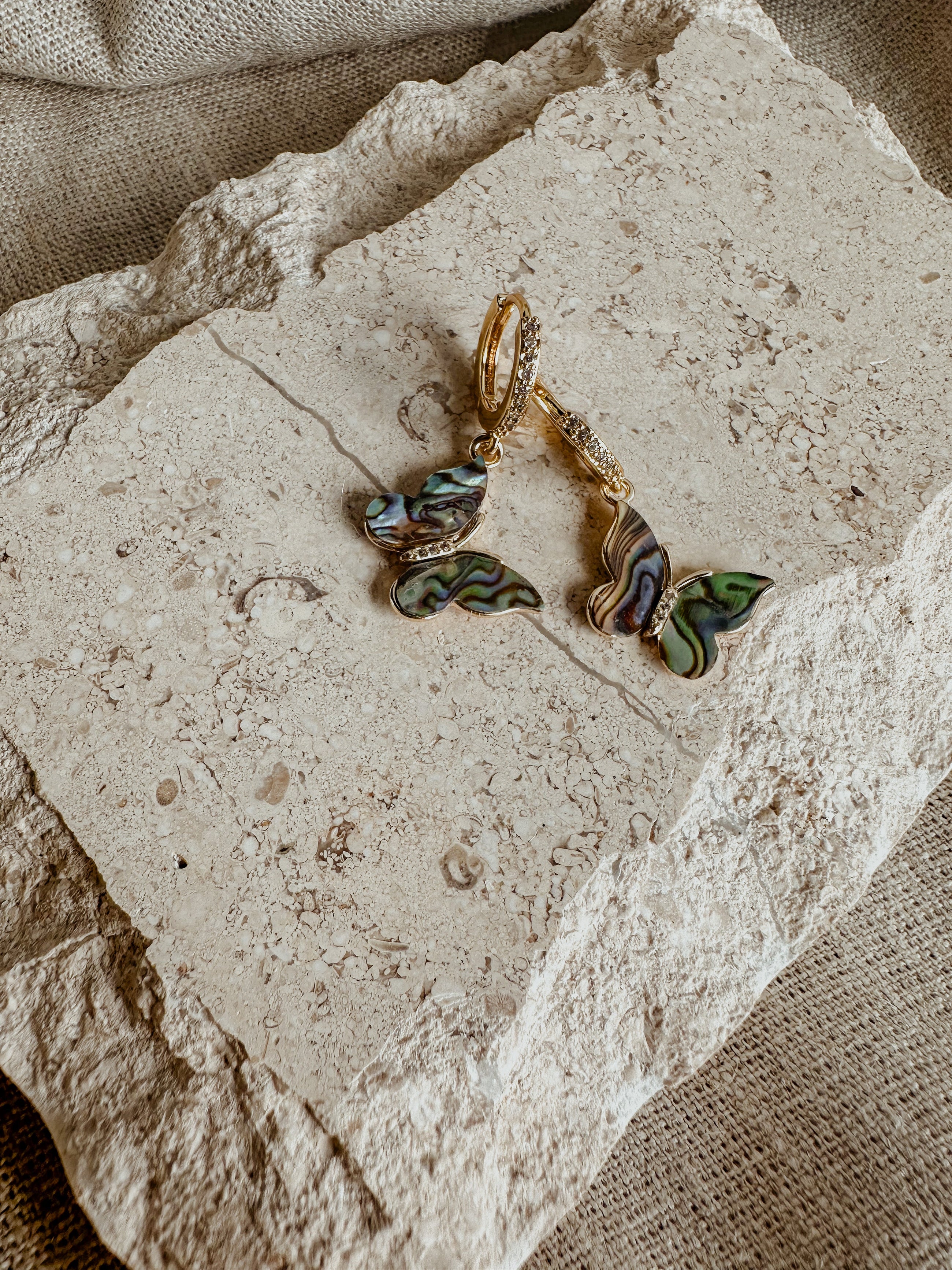 Abalone Butterfly Earrings