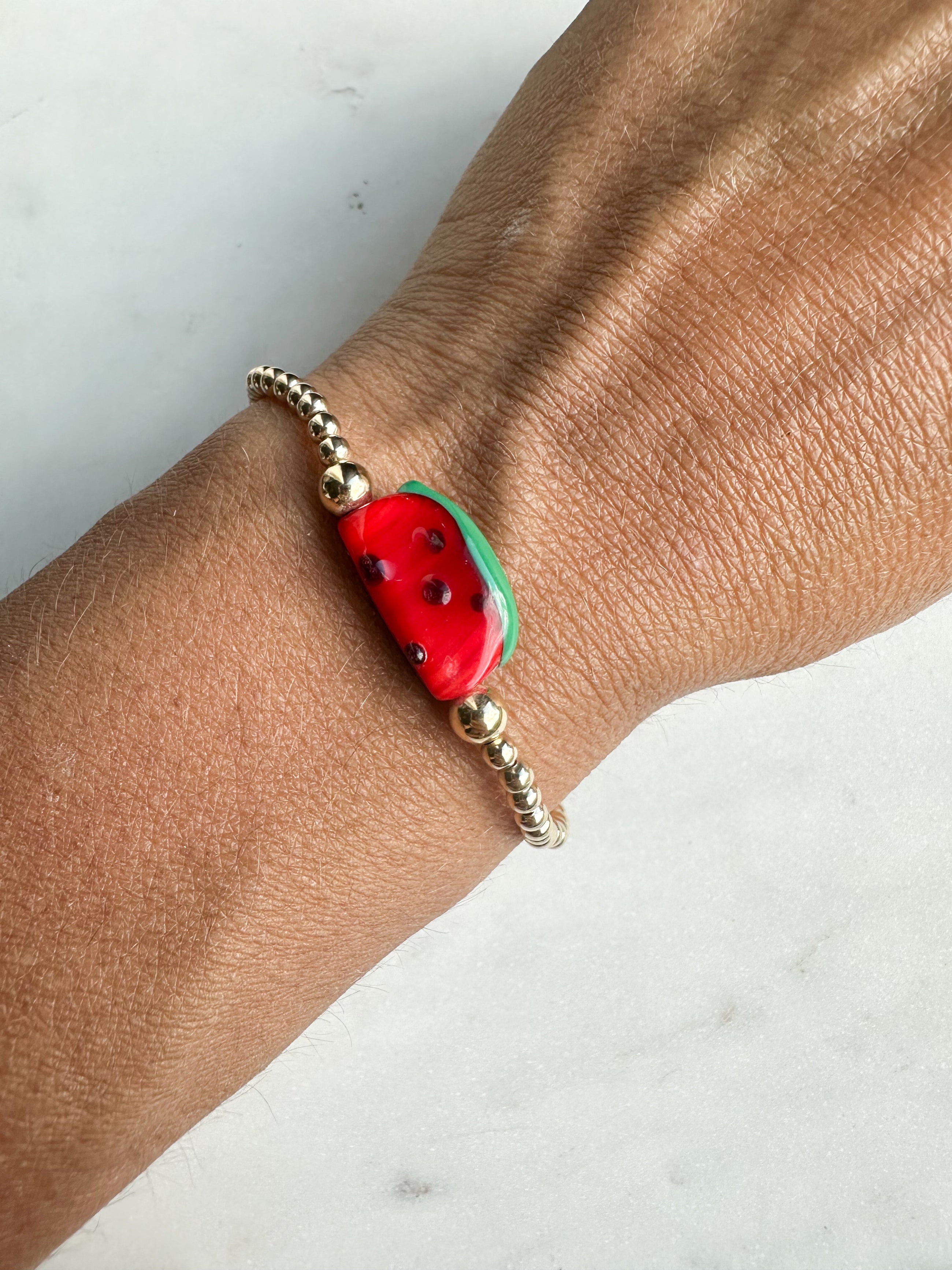 Glass Watermelon Bracelet