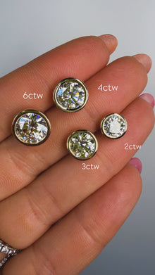 Round Bezel Diamond Studs