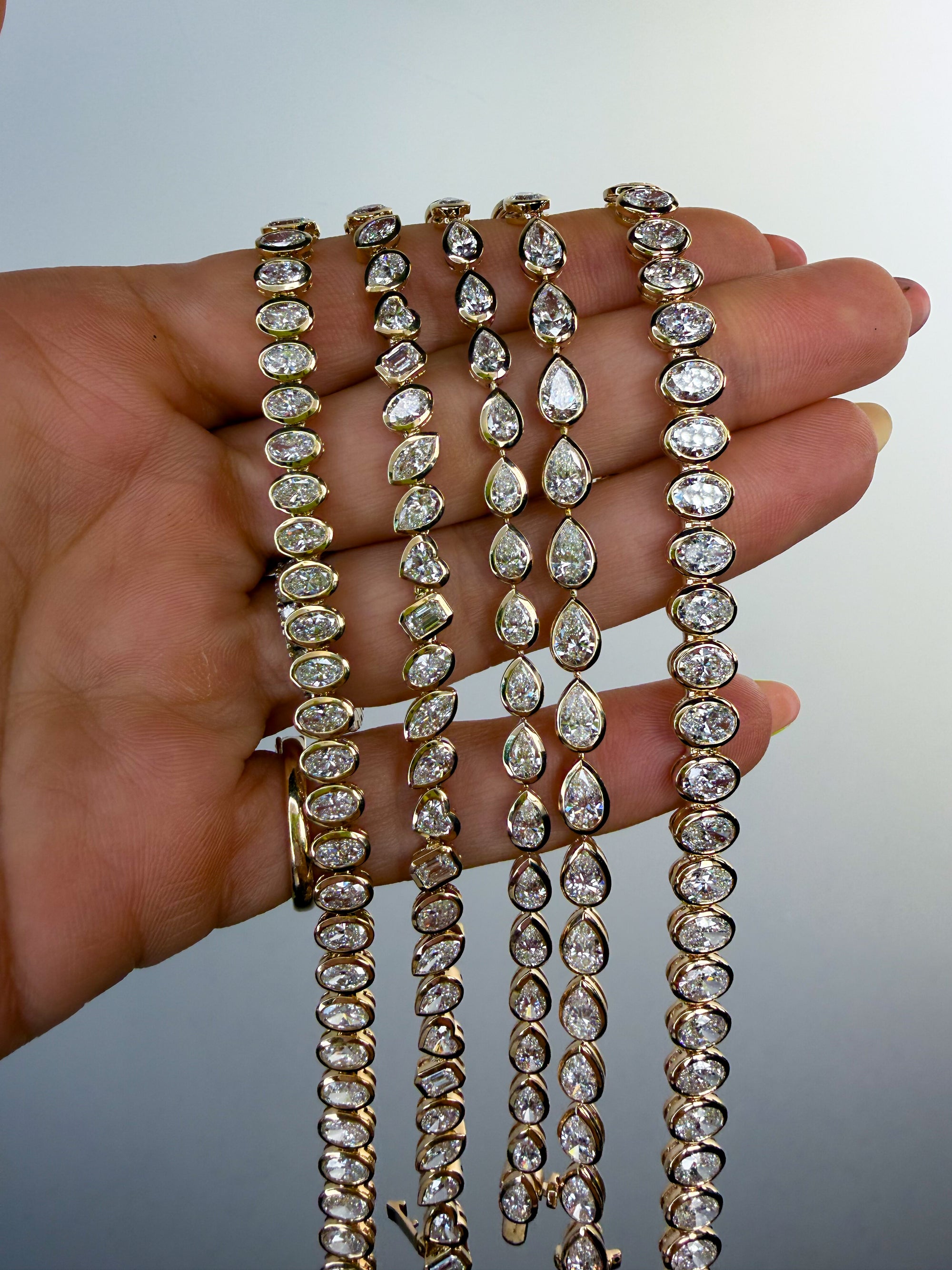 Multi-Shape Bezel Set Tennis Bracelet