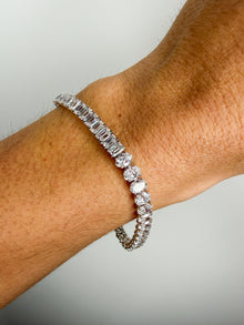 Half Emerald - Half Oval Tennis Bracelet