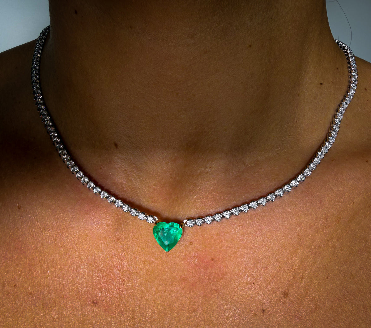 The Emerald Heartbreaker Tennis Necklace