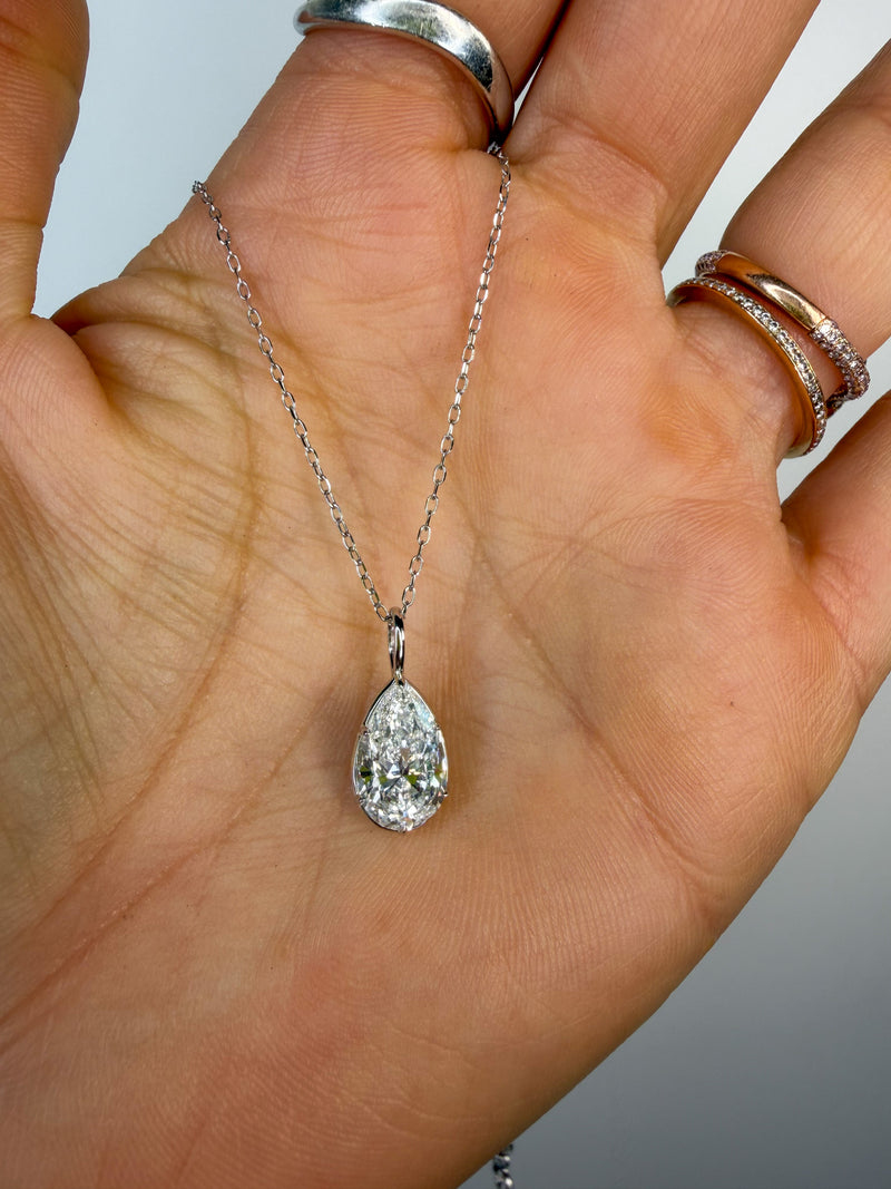 Georgian Pear Pendant Necklace