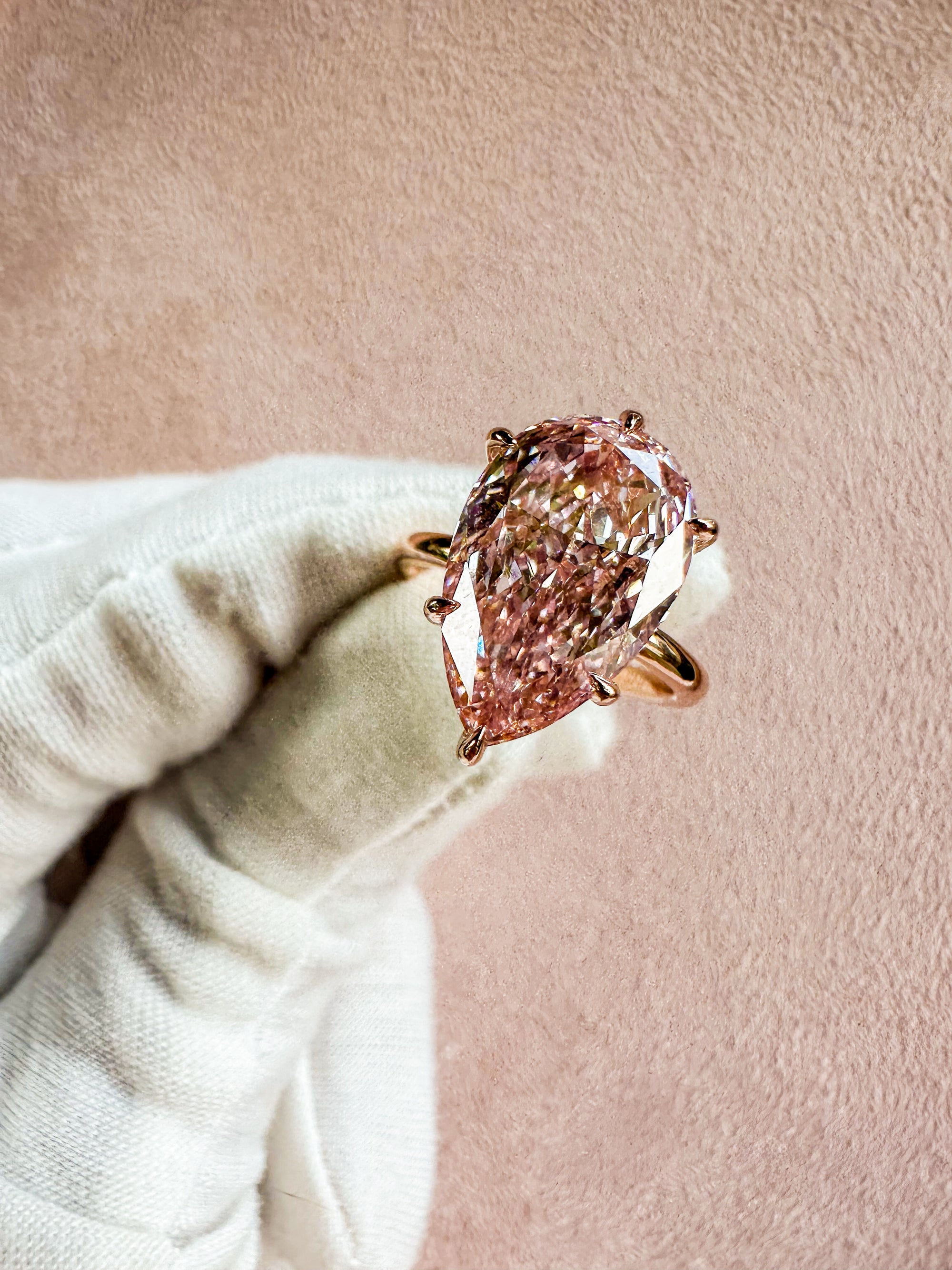 The Pink Pear Diamond Ring