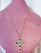 Emerald Cross Necklace