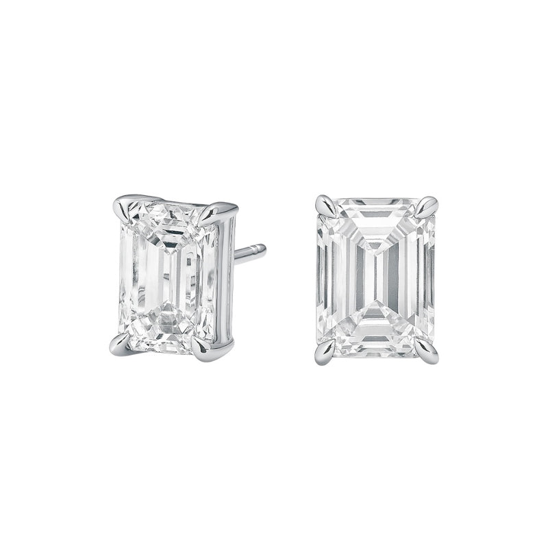 The Power Set - Emerald Cut 4ctw Diamond Studs