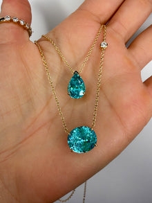 Crushed Ice Pear Paraiba Necklace