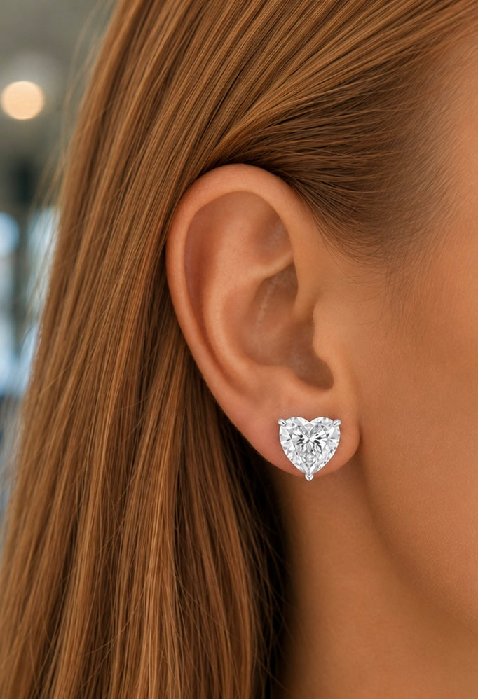 Queen of Hearts 8ctw Diamond Studs