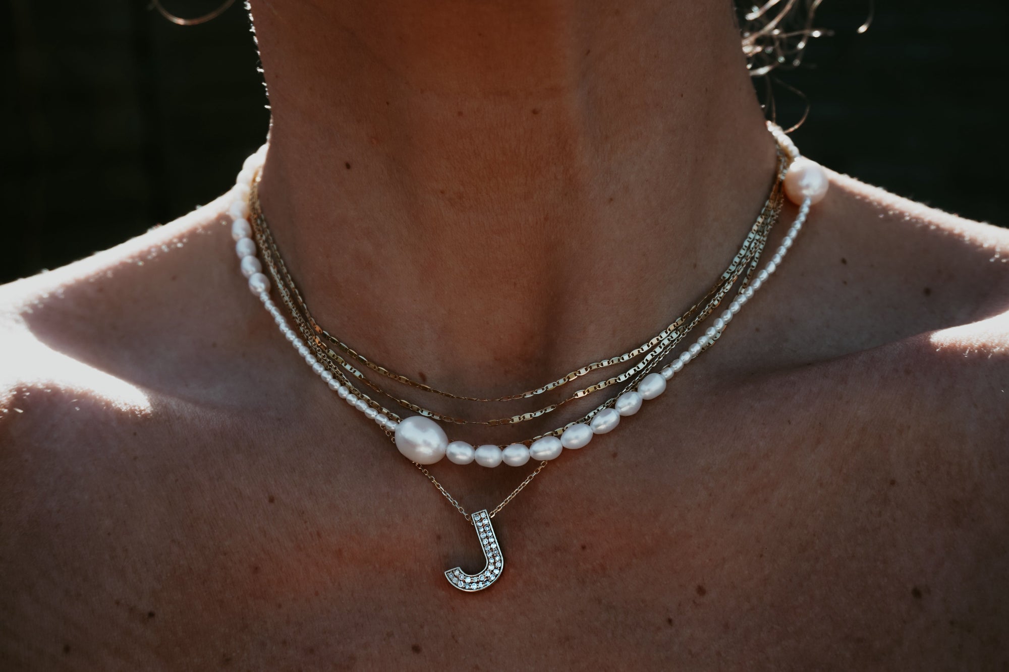 Large Diamond Initial Necklace