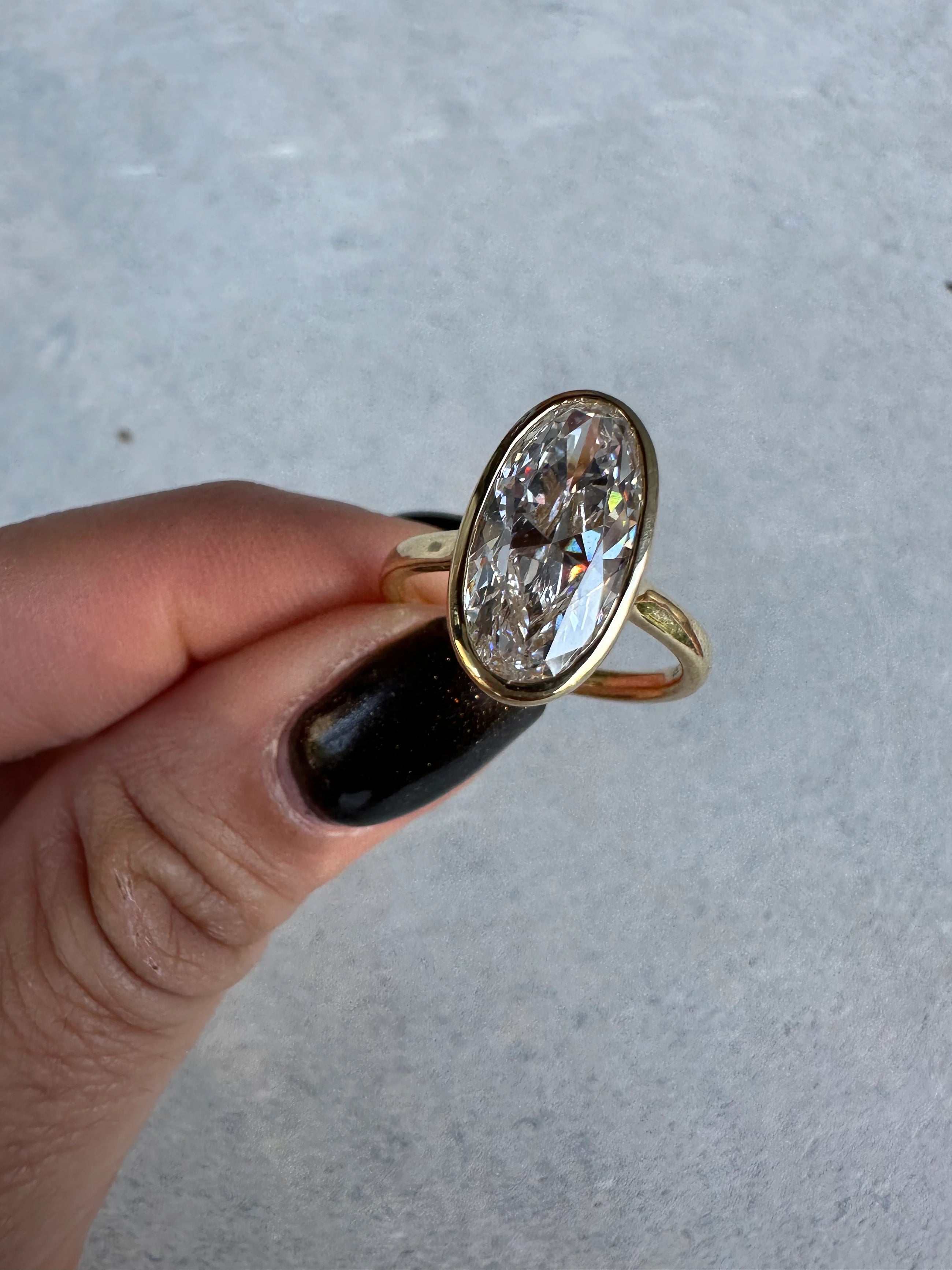 Moval Bezel Diamond Ring